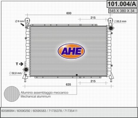 AHE Radiators, Motora dzesēšanas sistēma 101.004/A