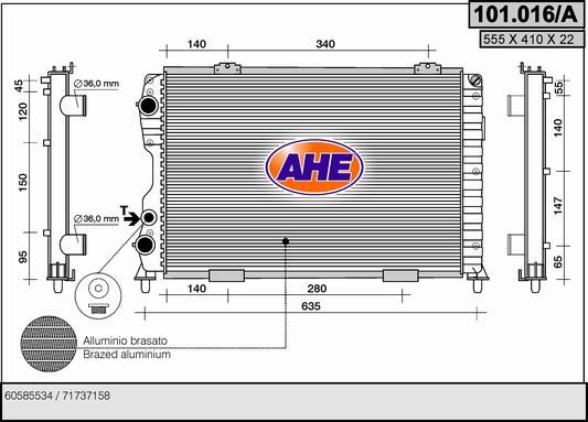 AHE Radiators, Motora dzesēšanas sistēma 101.016/A