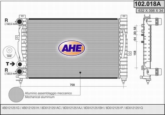 AHE Radiators, Motora dzesēšanas sistēma 102.018/A