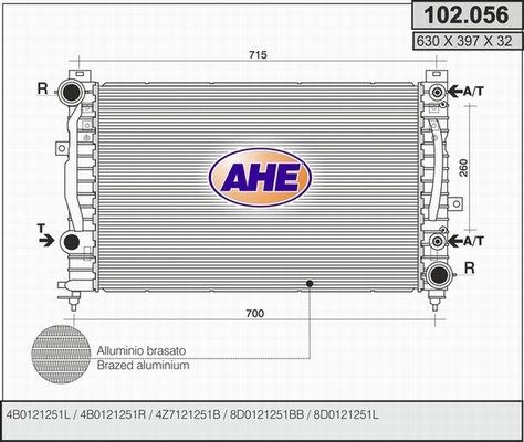 AHE Radiators, Motora dzesēšanas sistēma 102.056