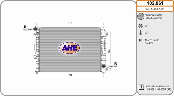 AHE Radiators, Motora dzesēšanas sistēma 102.061