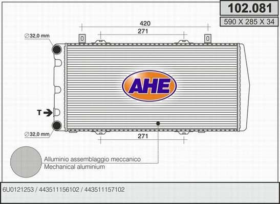 AHE Radiators, Motora dzesēšanas sistēma 102.081