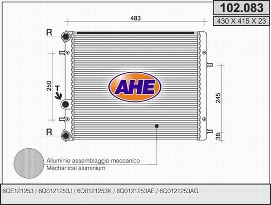 AHE Radiators, Motora dzesēšanas sistēma 102.083