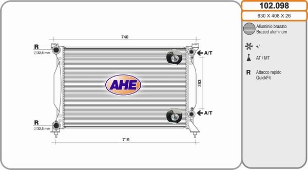 AHE Radiators, Motora dzesēšanas sistēma 102.098