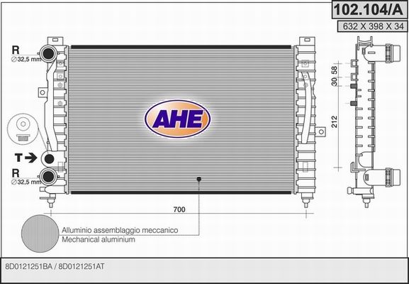 AHE Radiators, Motora dzesēšanas sistēma 102.104/A