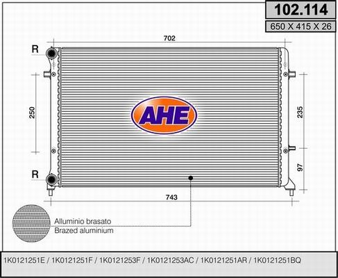 AHE Radiators, Motora dzesēšanas sistēma 102.114