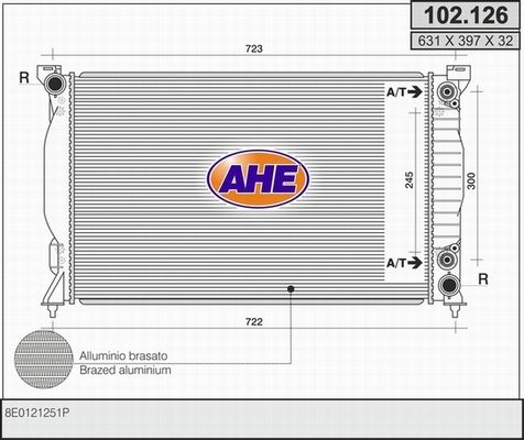 AHE Радиатор, охлаждение двигателя 102.126