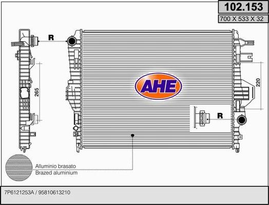 AHE Radiators, Motora dzesēšanas sistēma 102.153