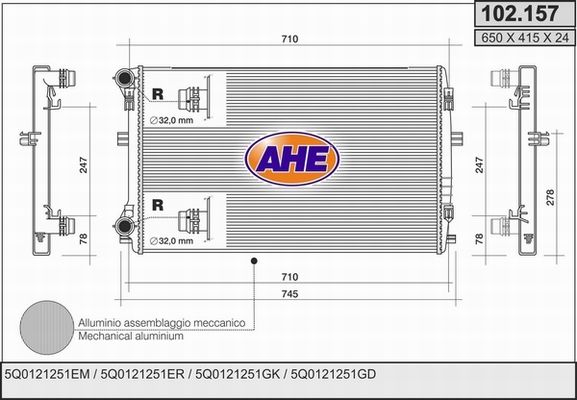 AHE Radiators, Motora dzesēšanas sistēma 102.157