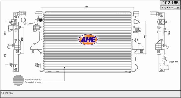 AHE Радиатор, охлаждение двигателя 102.165