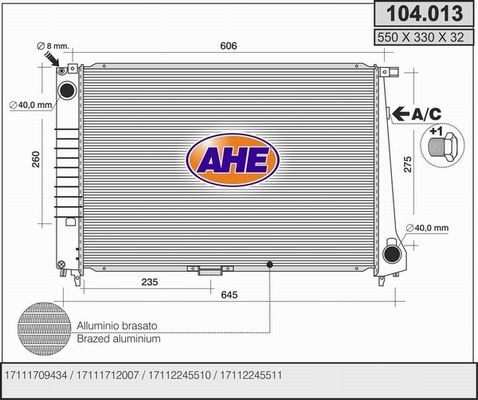 AHE Radiators, Motora dzesēšanas sistēma 104.013