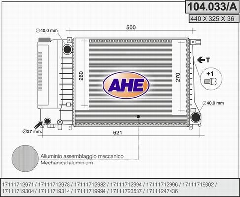 AHE Radiators, Motora dzesēšanas sistēma 104.033/A