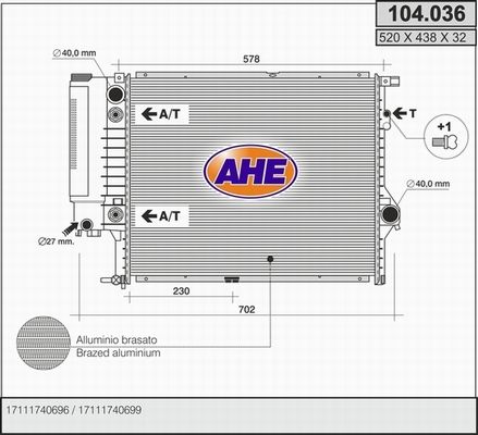 AHE Radiators, Motora dzesēšanas sistēma 104.036