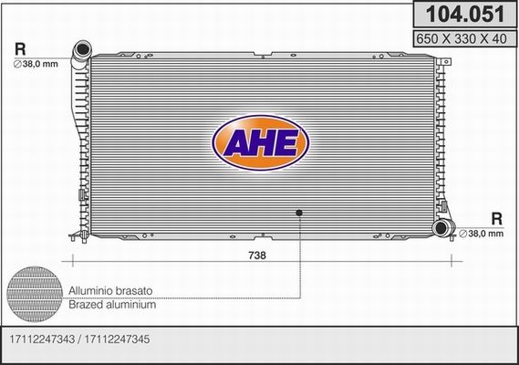 AHE Radiators, Motora dzesēšanas sistēma 104.051