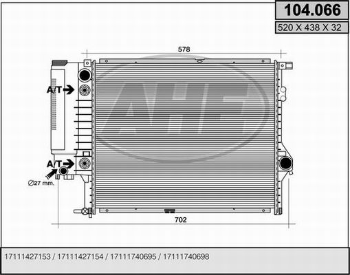 AHE Radiators, Motora dzesēšanas sistēma 104.066