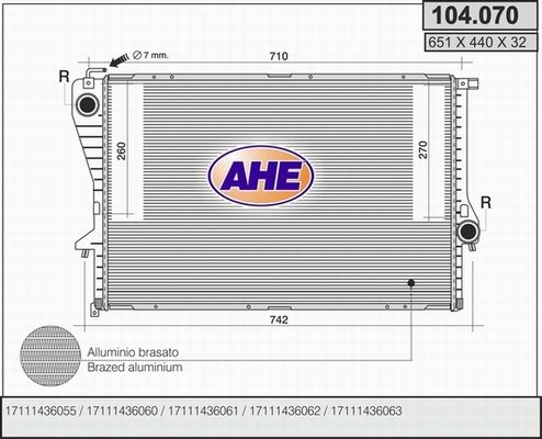 AHE Radiators, Motora dzesēšanas sistēma 104.070
