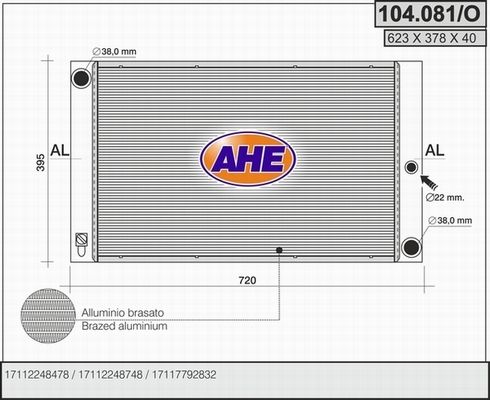 AHE Radiators, Motora dzesēšanas sistēma 104.081/O
