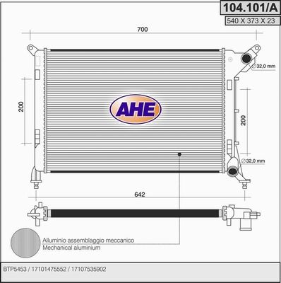 AHE Radiators, Motora dzesēšanas sistēma 104.101/A