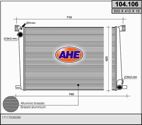 AHE Radiators, Motora dzesēšanas sistēma 104.106