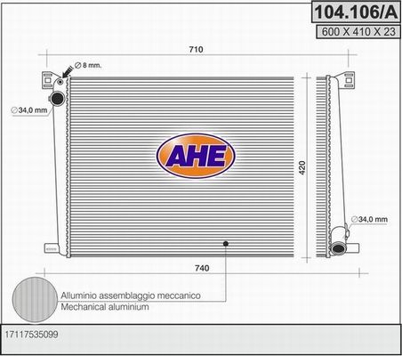 AHE Radiators, Motora dzesēšanas sistēma 104.106/A