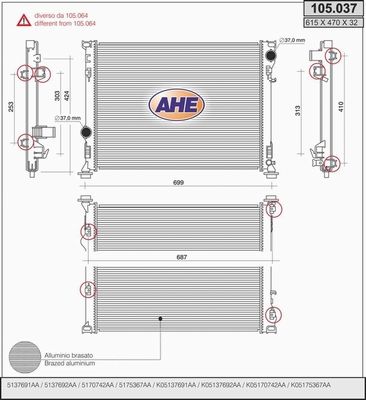 AHE Radiators, Motora dzesēšanas sistēma 105.037