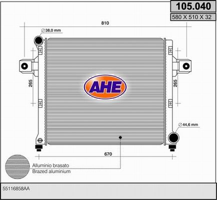 AHE Radiators, Motora dzesēšanas sistēma 105.040