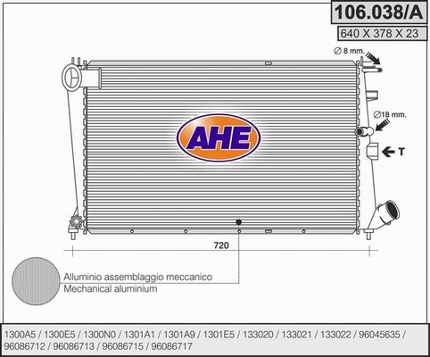AHE Radiators, Motora dzesēšanas sistēma 106.038/A