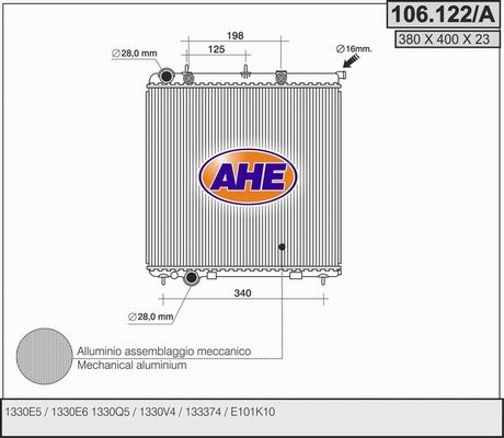 AHE Radiators, Motora dzesēšanas sistēma 106.122/A