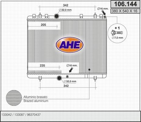AHE Radiators, Motora dzesēšanas sistēma 106.144