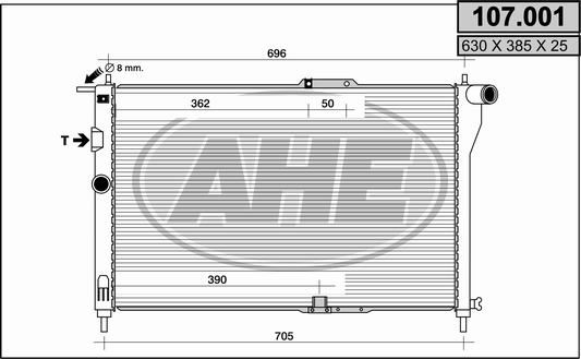 AHE Radiators, Motora dzesēšanas sistēma 107.001