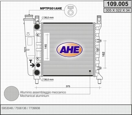 AHE Radiators, Motora dzesēšanas sistēma 109.005