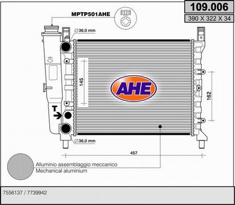 AHE Radiators, Motora dzesēšanas sistēma 109.006