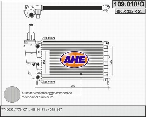 AHE Radiators, Motora dzesēšanas sistēma 109.010/O