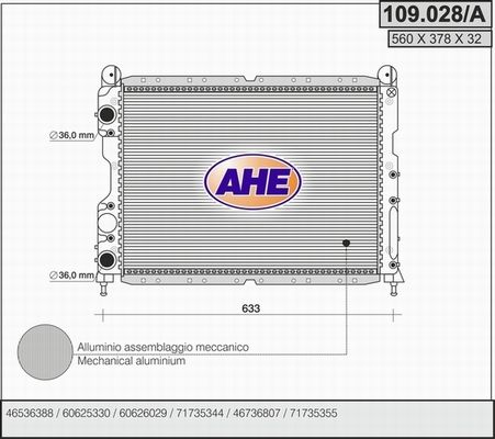 AHE Radiators, Motora dzesēšanas sistēma 109.028/A