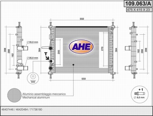 AHE Radiators, Motora dzesēšanas sistēma 109.063/A