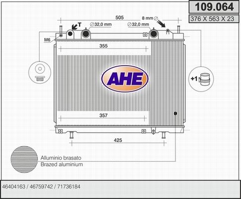 AHE Radiators, Motora dzesēšanas sistēma 109.064