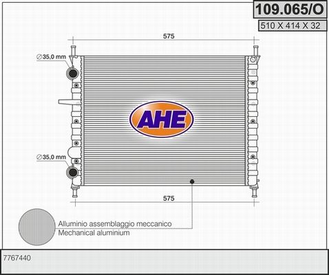 AHE Radiators, Motora dzesēšanas sistēma 109.065/O