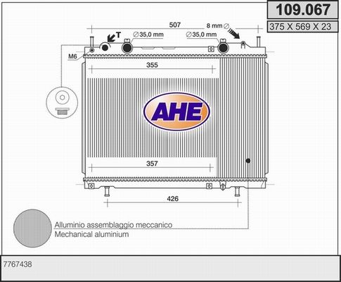 AHE Radiators, Motora dzesēšanas sistēma 109.067