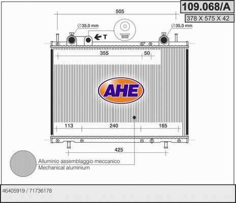 AHE Radiators, Motora dzesēšanas sistēma 109.068/A