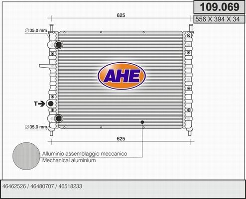 AHE Radiators, Motora dzesēšanas sistēma 109.069