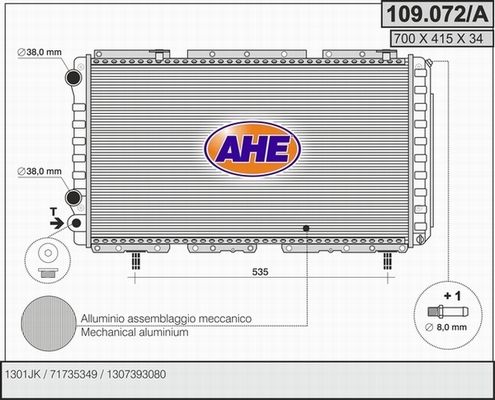 AHE Radiators, Motora dzesēšanas sistēma 109.072/A
