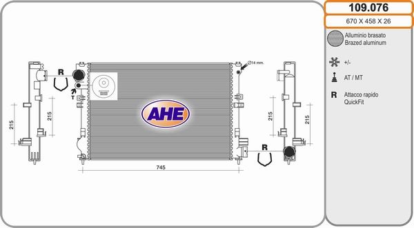 AHE Radiators, Motora dzesēšanas sistēma 109.076