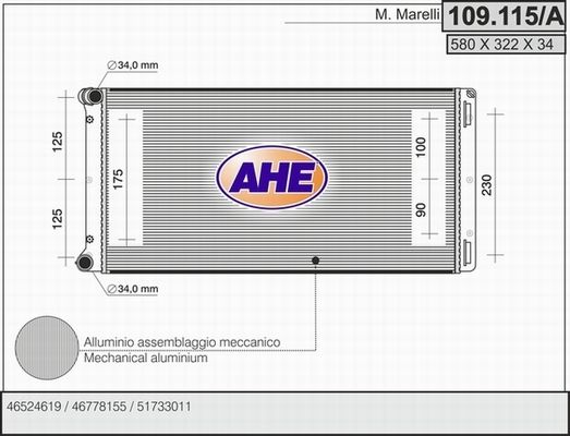 AHE Radiators, Motora dzesēšanas sistēma 109.115/A