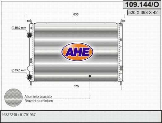 AHE Radiators, Motora dzesēšanas sistēma 109.144/O