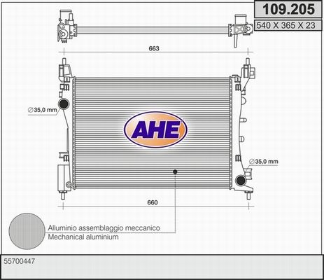 AHE Radiators, Motora dzesēšanas sistēma 109.205