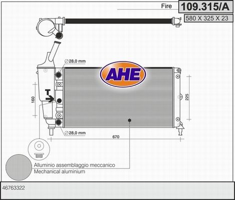 AHE Radiators, Motora dzesēšanas sistēma 109.315/A