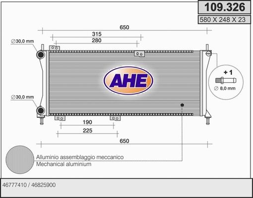 AHE Radiators, Motora dzesēšanas sistēma 109.326