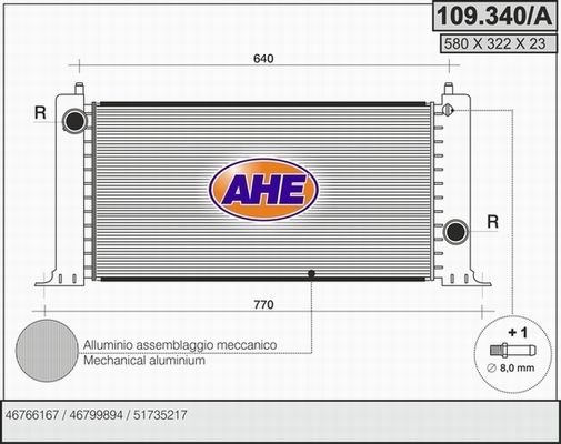 AHE Radiators, Motora dzesēšanas sistēma 109.340/A