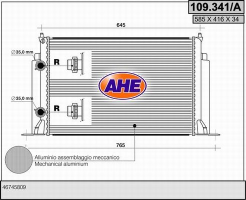 AHE Radiators, Motora dzesēšanas sistēma 109.341/A