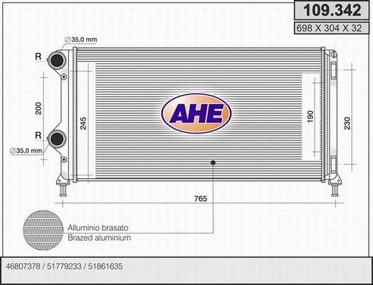 AHE Radiators, Motora dzesēšanas sistēma 109.342